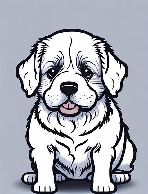 Lindo cachorro de dibujos animados y perro Illustraton