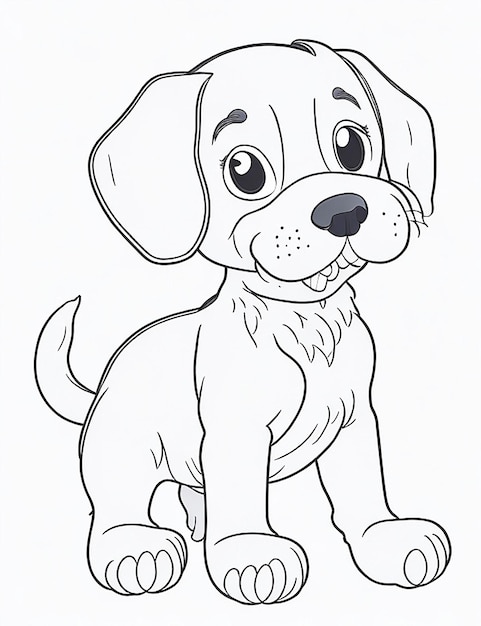 Lindo cachorro de dibujos animados y perro Illustraton