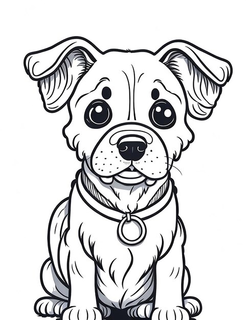 Lindo cachorro de dibujos animados y perro Illustraton