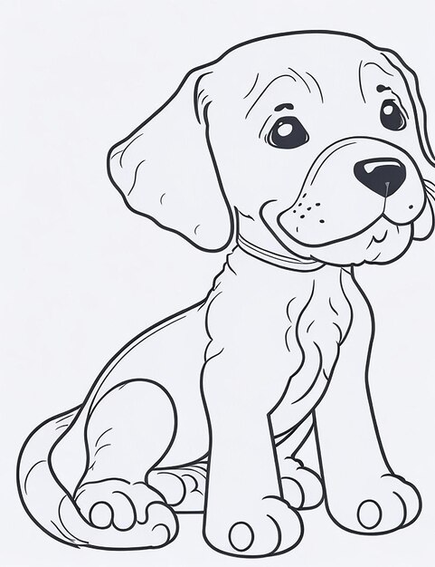 Lindo cachorro de dibujos animados y perro Illustraton