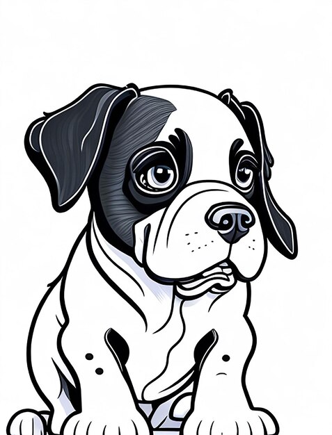 Lindo cachorro de dibujos animados y perro Illustraton