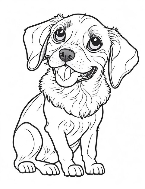 Lindo cachorro de dibujos animados y perro Illustraton