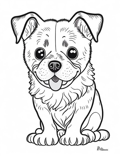 Lindo cachorro de dibujos animados y perro Illustraton