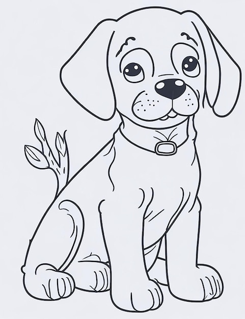 Lindo cachorro de dibujos animados y perro Illustraton