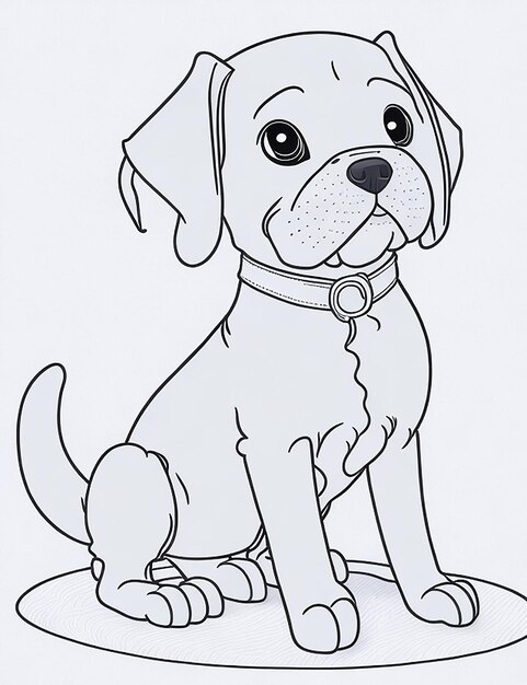 Lindo cachorro de dibujos animados y perro Illustraton