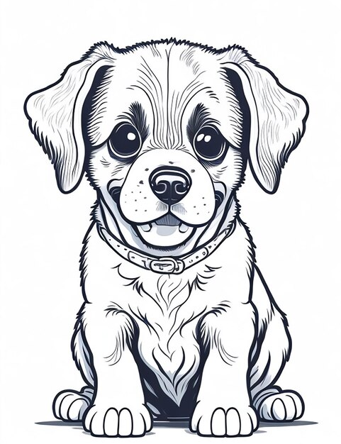 Lindo cachorro de dibujos animados y perro Illustraton