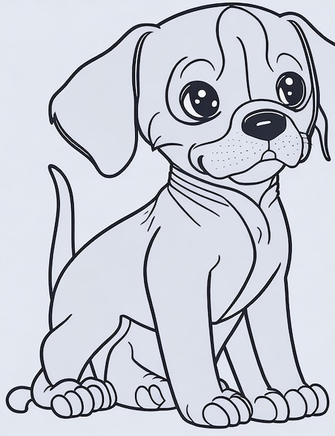 Lindo cachorro de dibujos animados y perro Illustraton