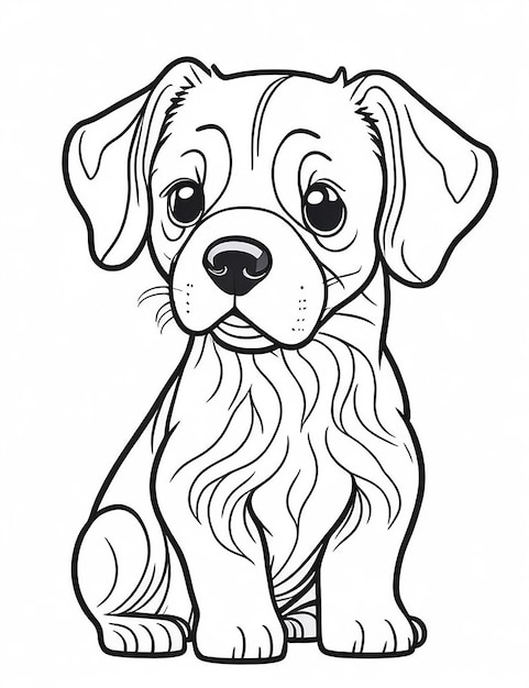 Lindo cachorro de dibujos animados y perro Illustraton