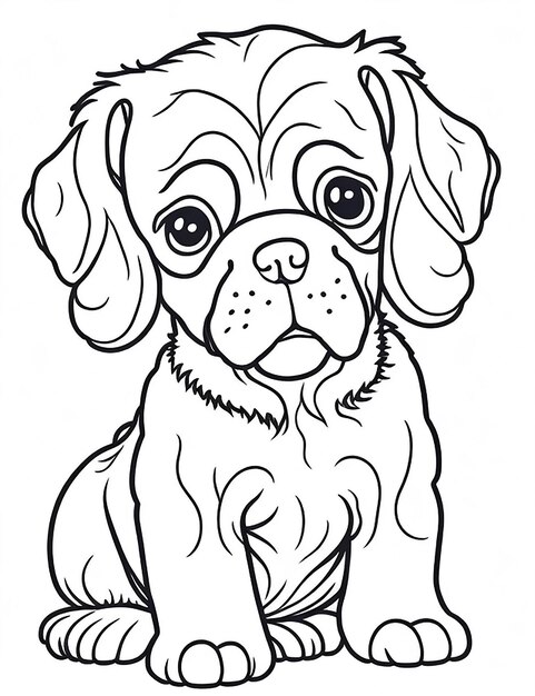 Lindo cachorro de dibujos animados y perro Illustraton