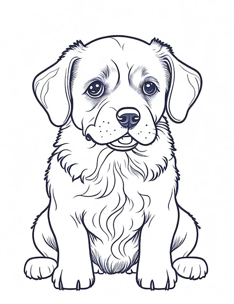 Lindo cachorro de dibujos animados y perro Illustraton