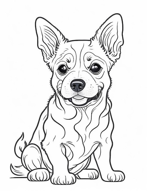 Lindo cachorro de dibujos animados y perro Illustraton