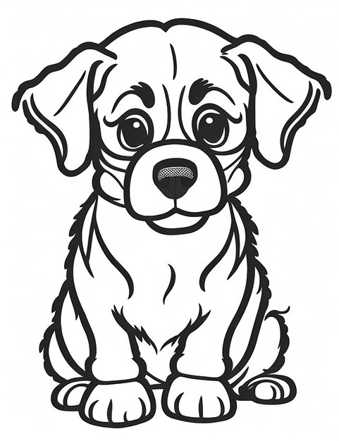 Lindo cachorro de dibujos animados y perro Illustraton