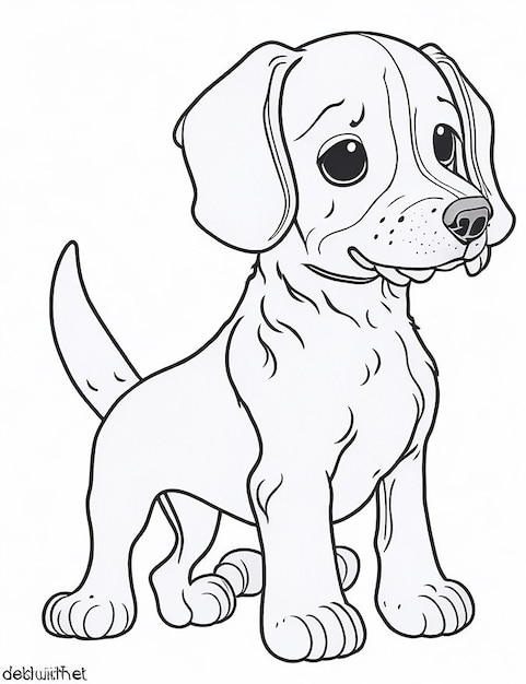 Lindo cachorro de dibujos animados y perro Illustraton