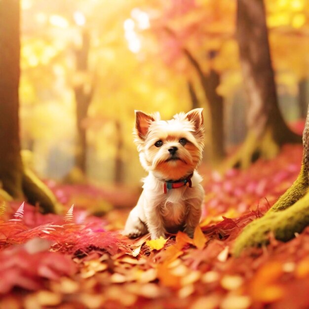 Un lindo cachorro disfrutando de la naturaleza