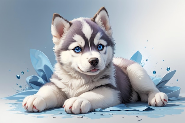 Un lindo cachorro husky