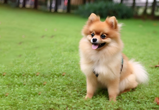 Lindo cachorro en el prado