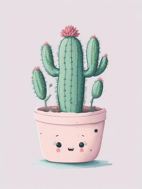 el lindo cactus de Navidad en miniatura de Oscar en una olla de animación