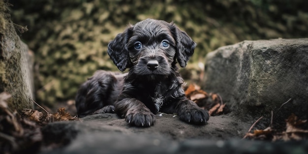 lindo cão poodle ai generativo