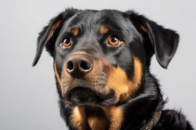Lindo cão Rottweiler de raça misturada