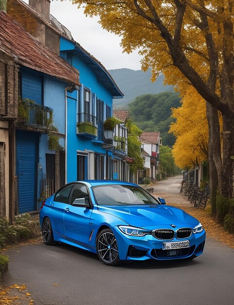 Lindo carro BMW em um belo ambiente