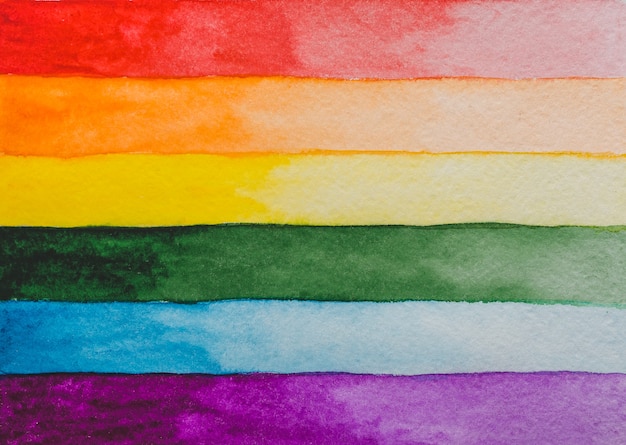 Lindo cartão com o desenho da bandeira do arco-íris
