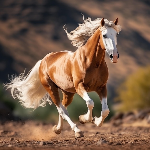Lindo cavalo árabe em um belo fundo
