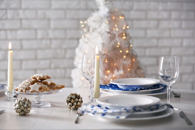 Lindo cenário de mesa de natal