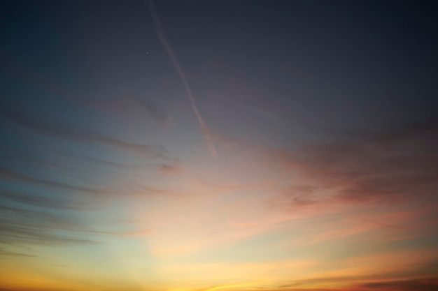 Lindo céu após o pôr do sol