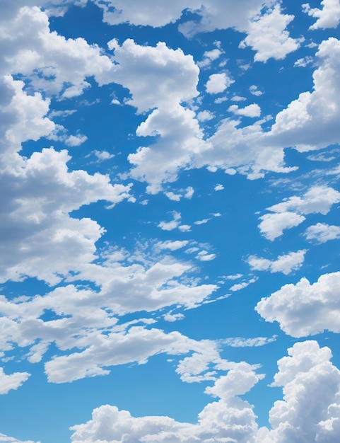 Lindo céu azul com nuvens brancas e texturas padrão e contrastes do fundo do céu