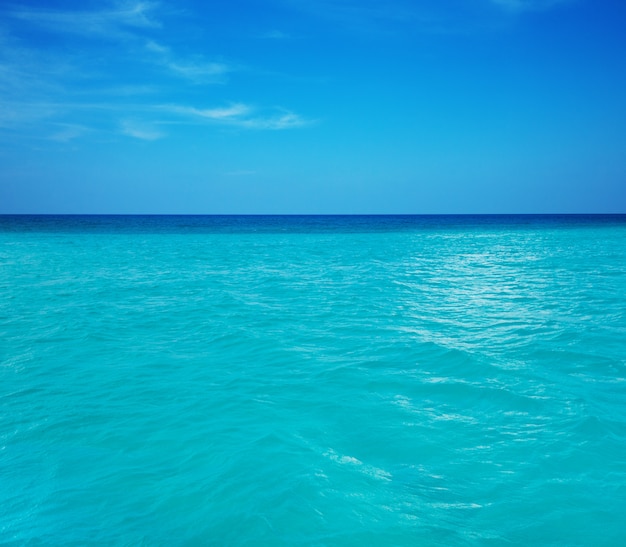 Lindo céu e mar azul. praia marítima