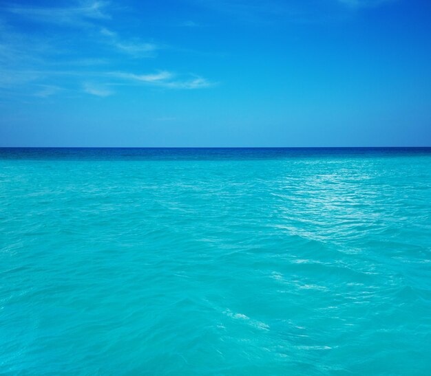 Lindo céu e praia de mar azul