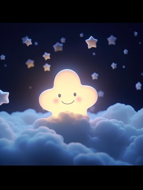 Foto lindo céu noturno com estrelas ilustração infantil