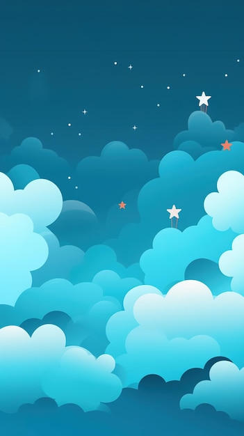 Foto lindo cielo nocturno con estrellas ilustración infantil