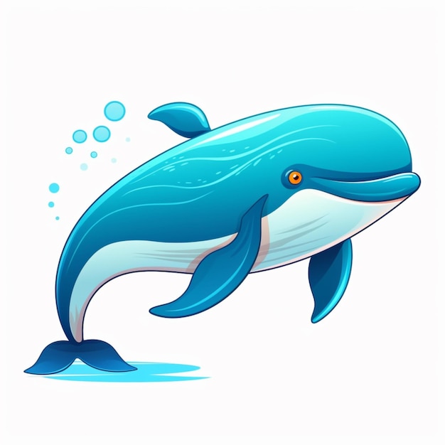 un lindo clip art de ballena con un estilo de dibujos animados