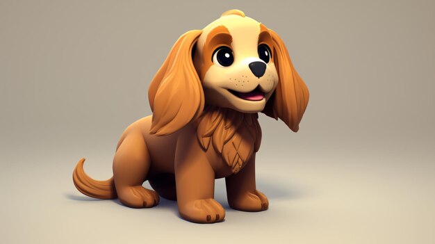 El lindo Cocker Spaniel de dibujos animados creado con Generative