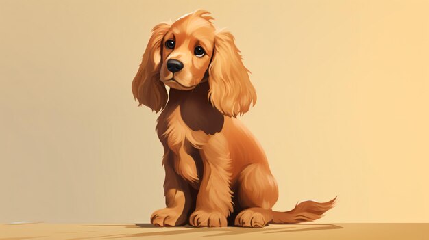 El lindo Cocker Spaniel de dibujos animados creado con Generative