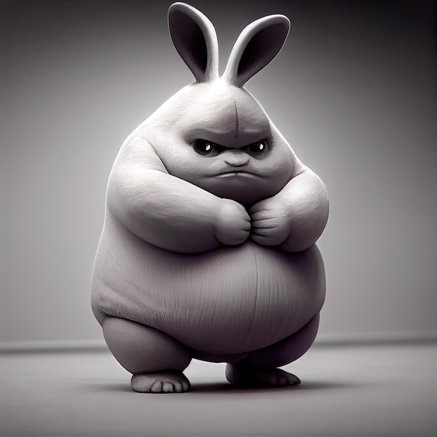 Lindo concepto de conejo de estilo de dibujos animados gordo hecho con IA generativa