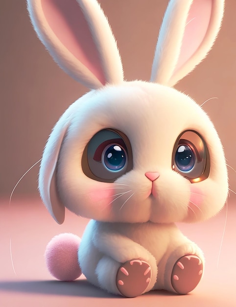 El lindo conejo de dibujos animados generado por AI
