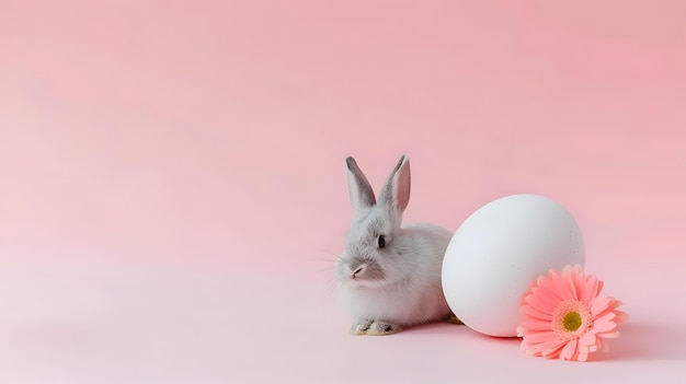 Lindo conejo y huevo de Pascua Concepto de un feliz día de Pascua