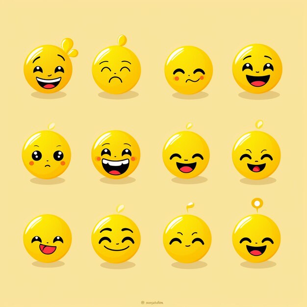 Lindo conjunto de emoticonos