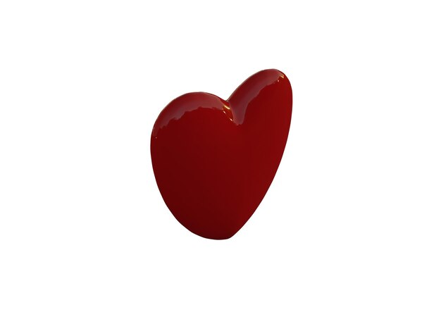 Lindo coração vermelho renderização em 3d