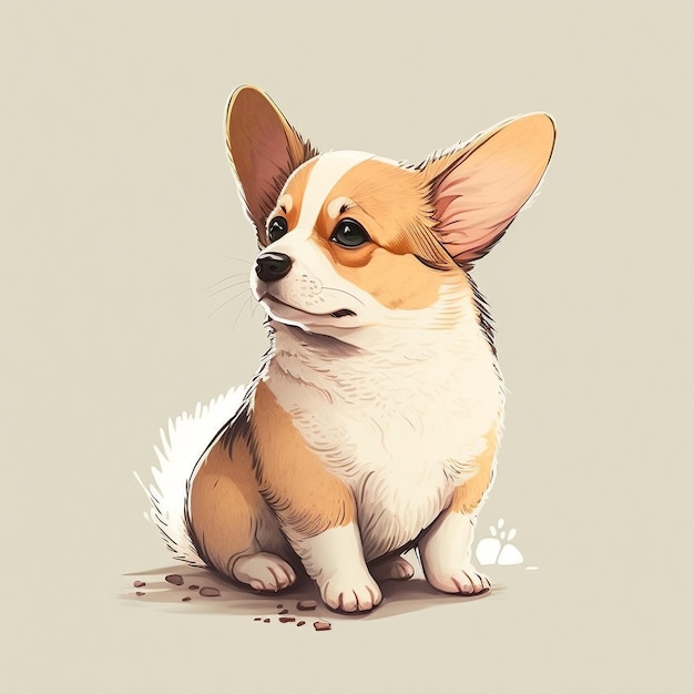 Lindo corgi en pose sentada