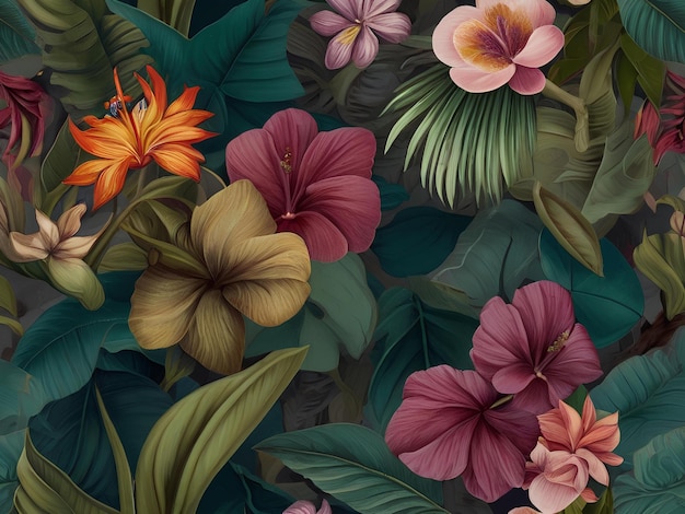 Foto lindo design de papel de parede floral e botânico