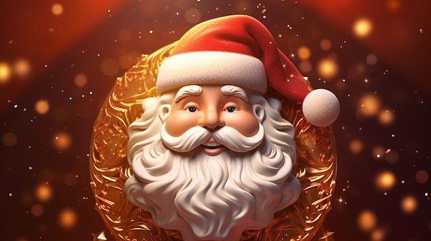 lindo dibujo animado de santa claus con barba para las vacaciones de año nuevo y navidad