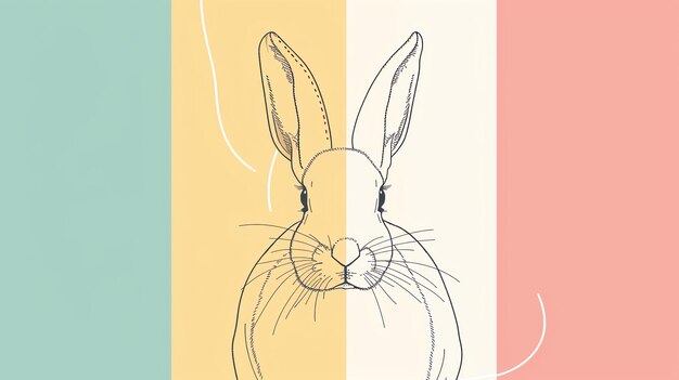 Foto lindo dibujo vectorial a mano de un conejo perfecto para la primavera de pascua y proyectos con temas de animales