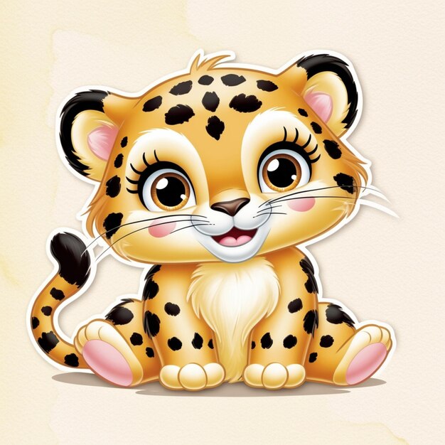El lindo dibujos animados de leopardos