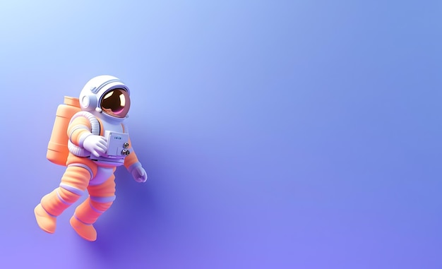 Lindo diseño minimalista de astronauta o astronauta con espacio de copia