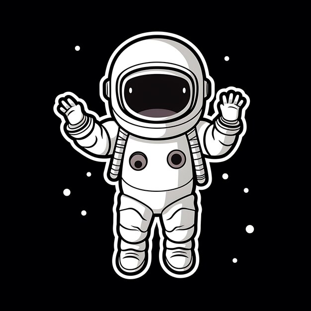 lindo diseño de pegatina de astronauta