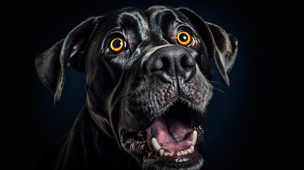 Lindo, divertido, conmocionado, italiano, cane corso, IA generativa