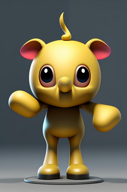 Lindo Elefante Bebé De Dibujos Animados Antropomórfico Representación 3D Modelo De Personaje Figura De Mano Producto Kawaii